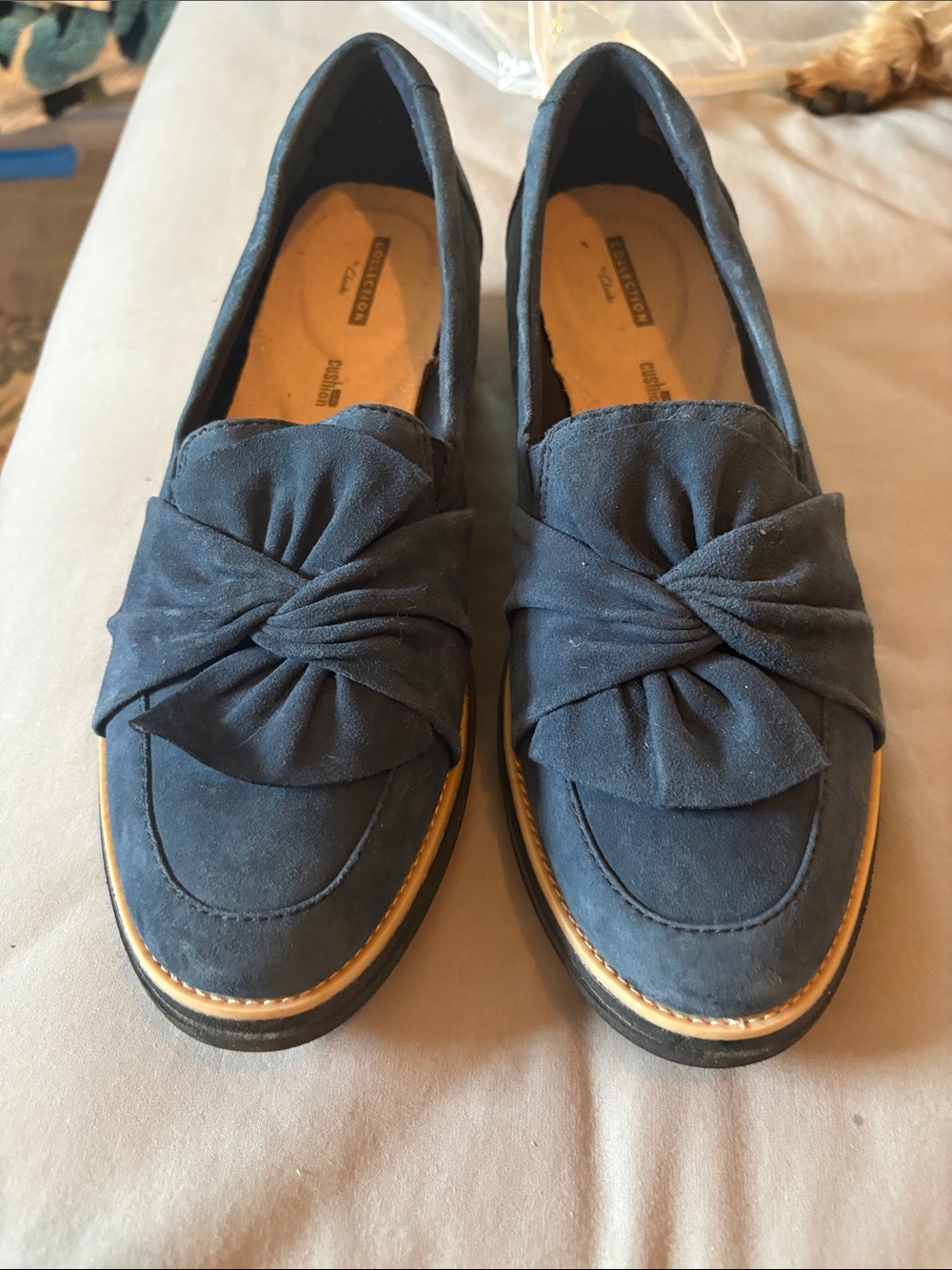 Clark's Women’s Navy Knot-Detail Loafers